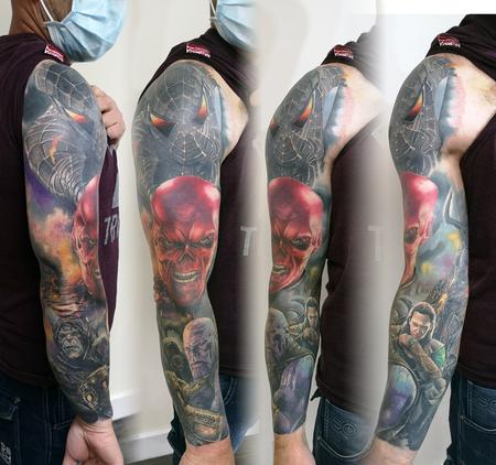 Alan Aldred - Marvel Villains Sleeve Tattoo