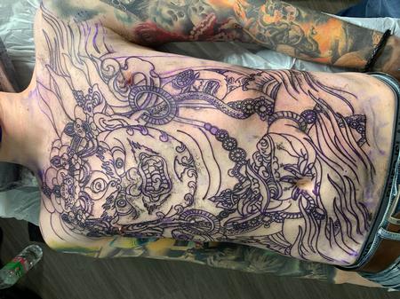 Tattoos - Mahakala Torso In Progress - 143657
