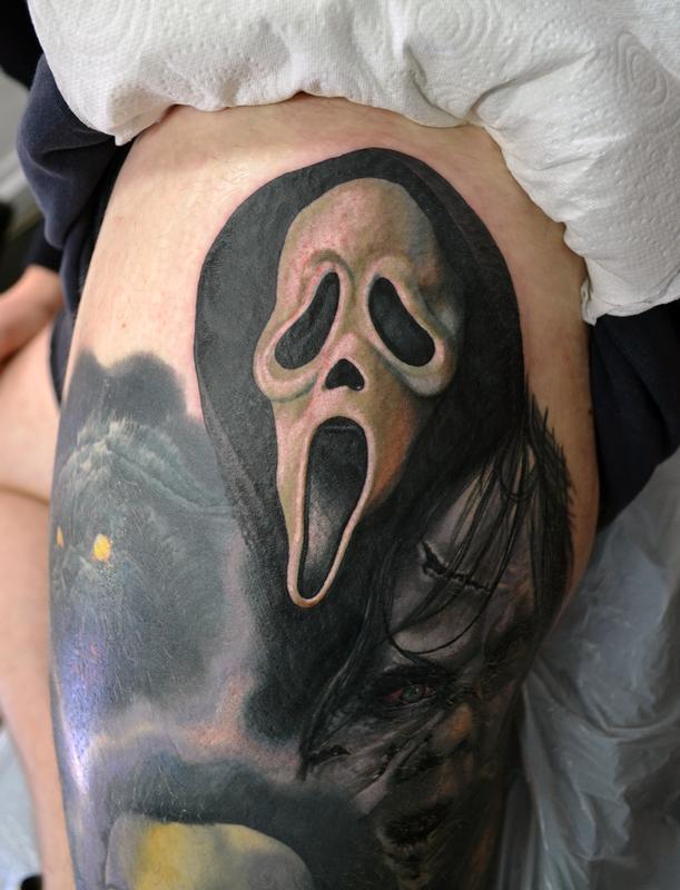 Tattoo uploaded by Julia Lynn  Ghost face tattoo on arm Time was about 2  hours  Tattoodo