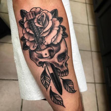 Tattoos - Skull/rose - 128580