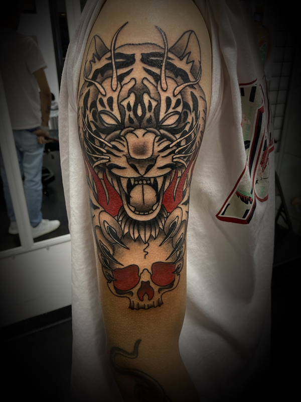 Tiger Skull by Nick Sadler (MADISON): TattooNOW