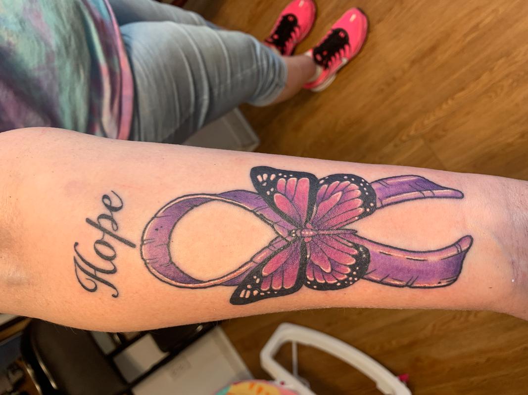 Amazoncom  40 Purple Ribbon Temporary Tattoos Pancreatic Cancer Awareness  Tattoo  Beauty  Personal Care