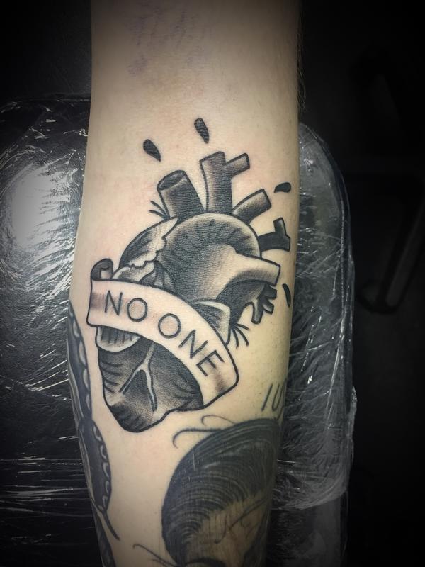 Traditional heart by Dylan Talbert RIP: TattooNOW
