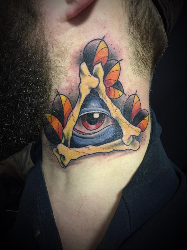 All seeing eye neck tattoo by Dylan Talbert RIP: TattooNOW
