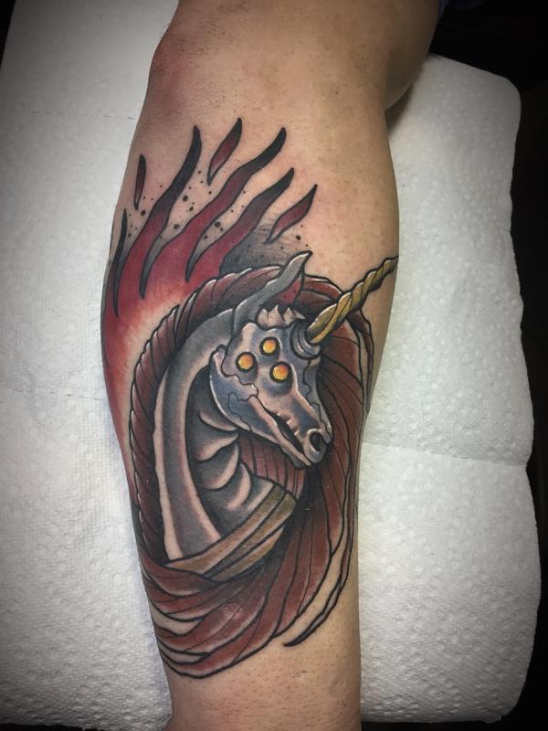 My dark unicorn by Dylan Talbert RIP: TattooNOW