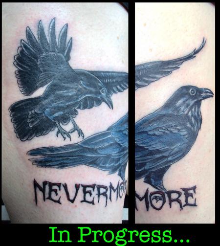 Tattoos - Crows and Lettering, In Progress - 140997