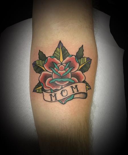 Tattoos - Traditional Mom Rose - 140924