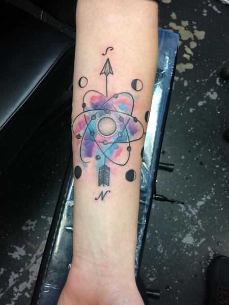 Tattoos - Watercolor atomic space theme  - 140137