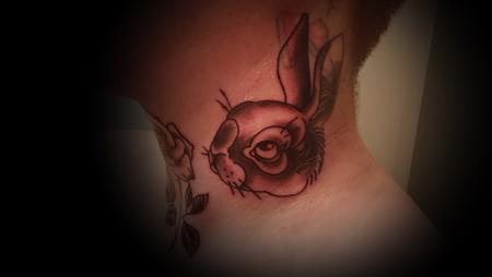 Tattoos - Neck rabbit - 141991