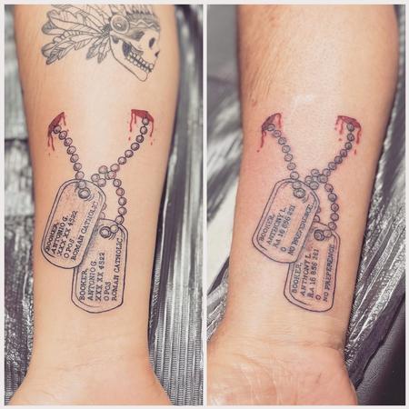 Dog tags by Kat Olsen (PORTLAND): TattooNOW