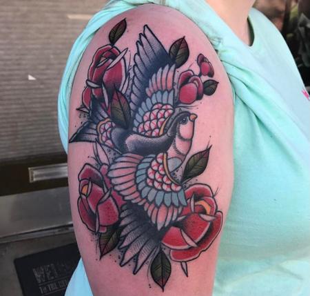 Tattoos - Bird flowers - 144806
