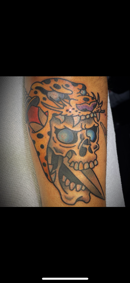 Tattoos - Skull leopard - 144802