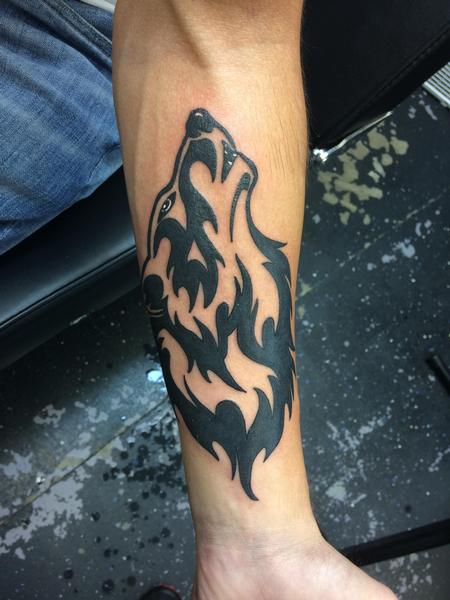 Tattoos - Black work wolf  - 140136