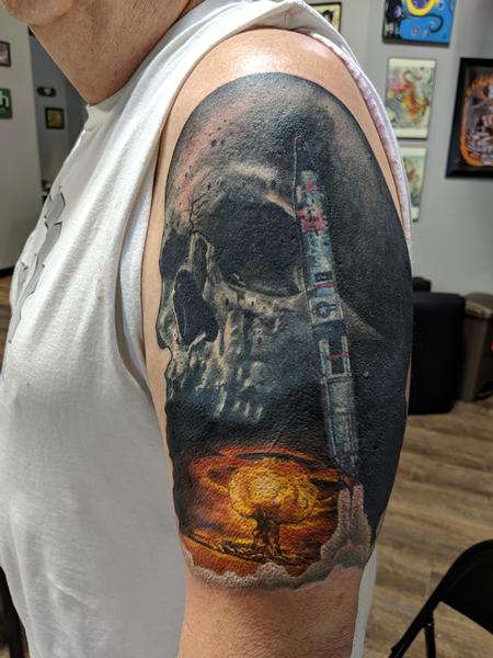 Tattoos - Skull Rocket Explosion - 139417