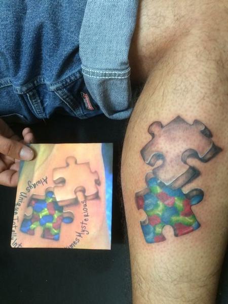 Tattoos - Puzzle pieces for autism - 133897