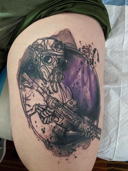 Tattoos - Army watercolor soldier - 143305