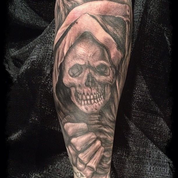 Grim Reaper And Evil Tattoo Design