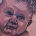 Tattoos - Black and Grey realistic baby portrait tattoo - 58709