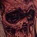 Tattoos - black and grey skull tattoo - 69487