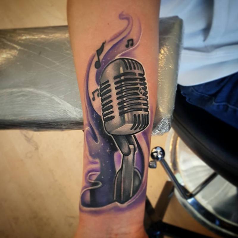 90 Microphone Tattoo Designs For Men  Manly Vocal Ink