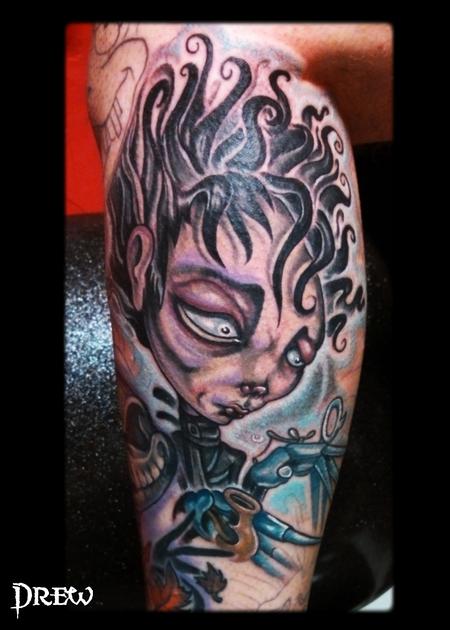 Tattoos - Edward Scissorhands calf piece - 94681