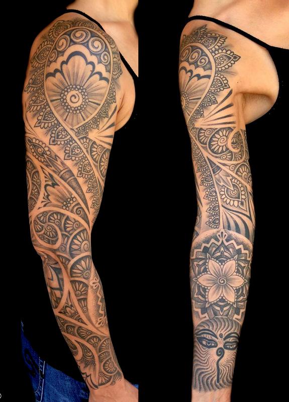 Henna inspired sleeve by Audi: TattooNOW Henna inspired sleeve by Audi: TattooNOW