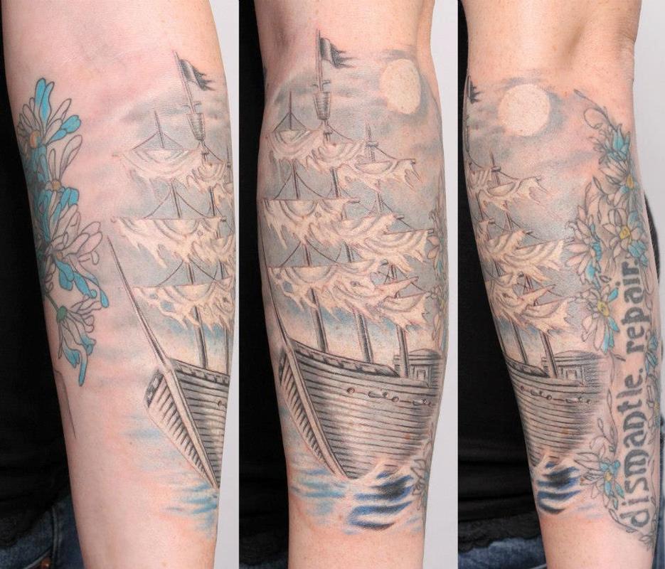 50 Amazing Ship Tattoos You Wont Believe Are Real  TattooBlend