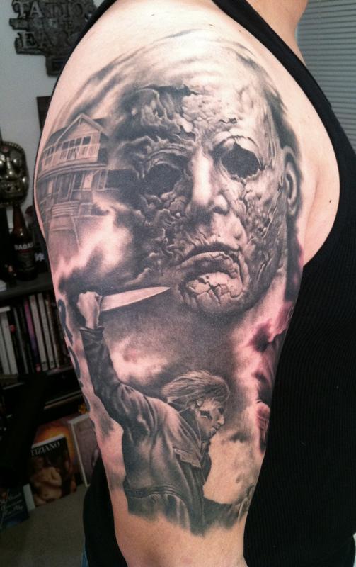Michael Myers tattoo  I hope this is considered art as well  9GAG