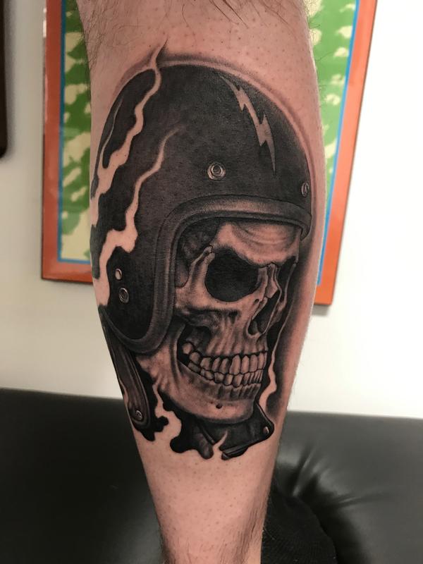 Biker Skull by Bob Tyrrell: TattooNOW