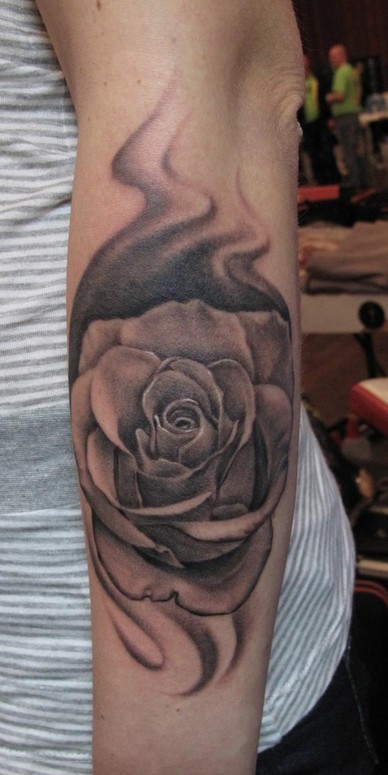 Glowing Rose Tattoo On Elbow Tattoo Designs  फट शयर