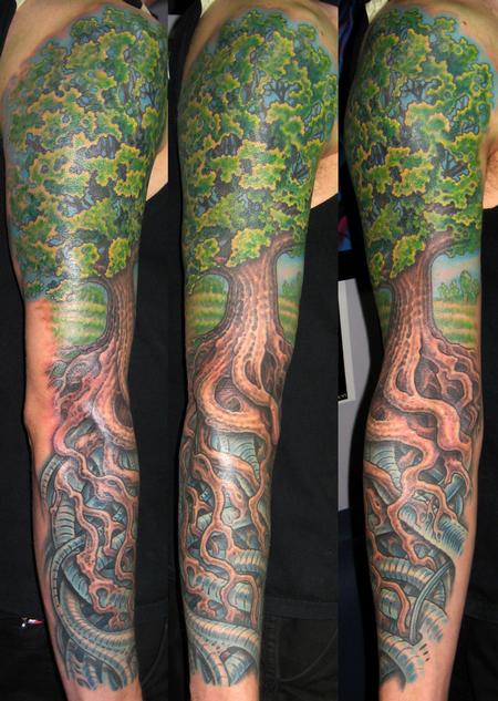 Tattoos - Biomech Tree Sleeve - 113930