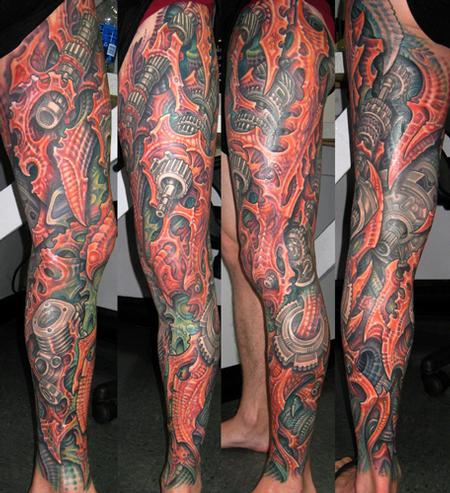 Tattoos - Biomech Leg Sleeve - 108219