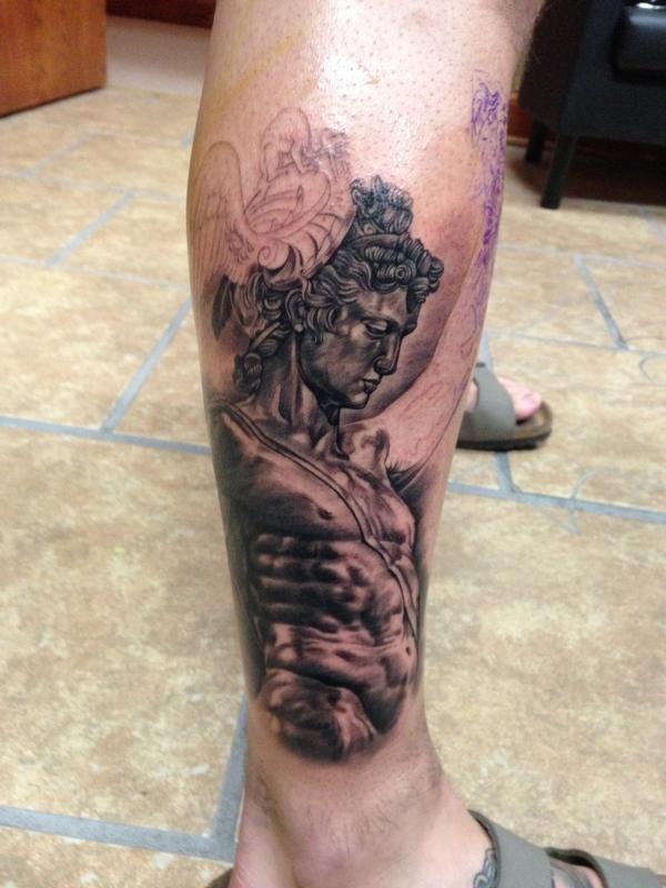 Finished up rpotts13 Greek leg  Zach Roberts Tattoos  Facebook