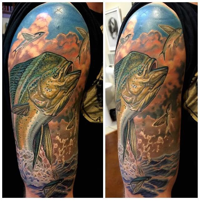 Mahi Mahi Dolphin Fish Half Sleeve By Timothy B Boor Tattoonow
