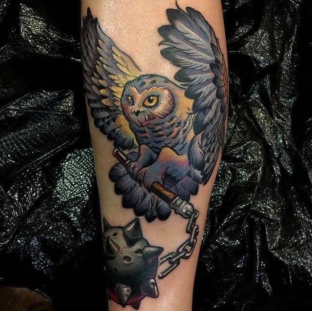 Tattoo Snob on Instagram Skull  Mace tattoo by angelaemrtattoos at  Shadow Fox Tattoo in Titusville FL angelaemr shadowfoxtattoo titusville  titusvilletattoo