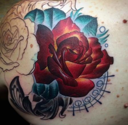 Tattoos - Rose Cover-Up In Progress - 95835