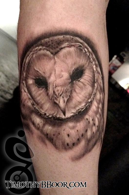 Owl Part of an animal sleeve by Timothy B Boor: TattooNOW