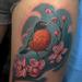 Tattoos - Robin on a cherry tree branch - 85799