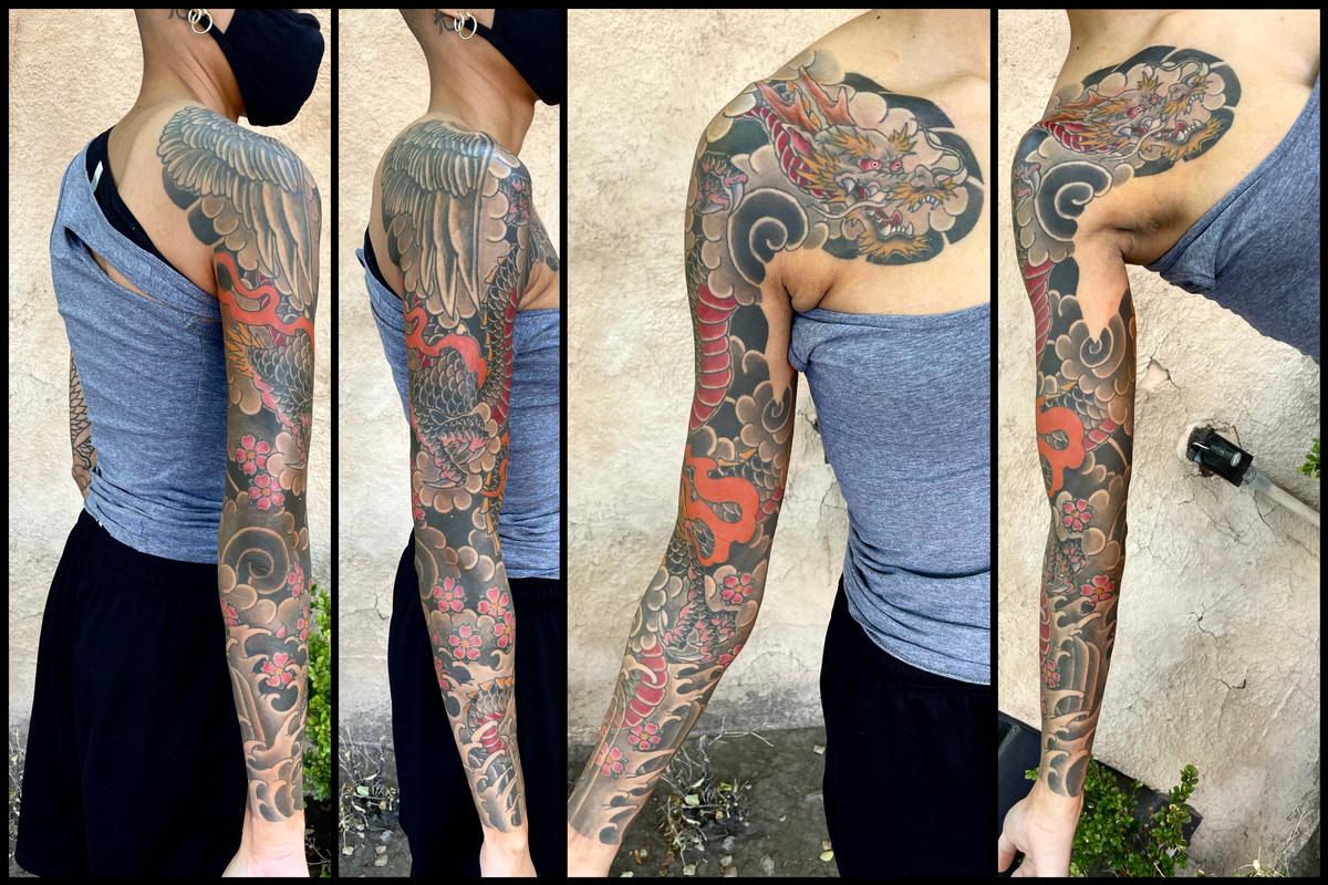 Traditional Chinese Print Fake Tattoo Sleeve Accessory