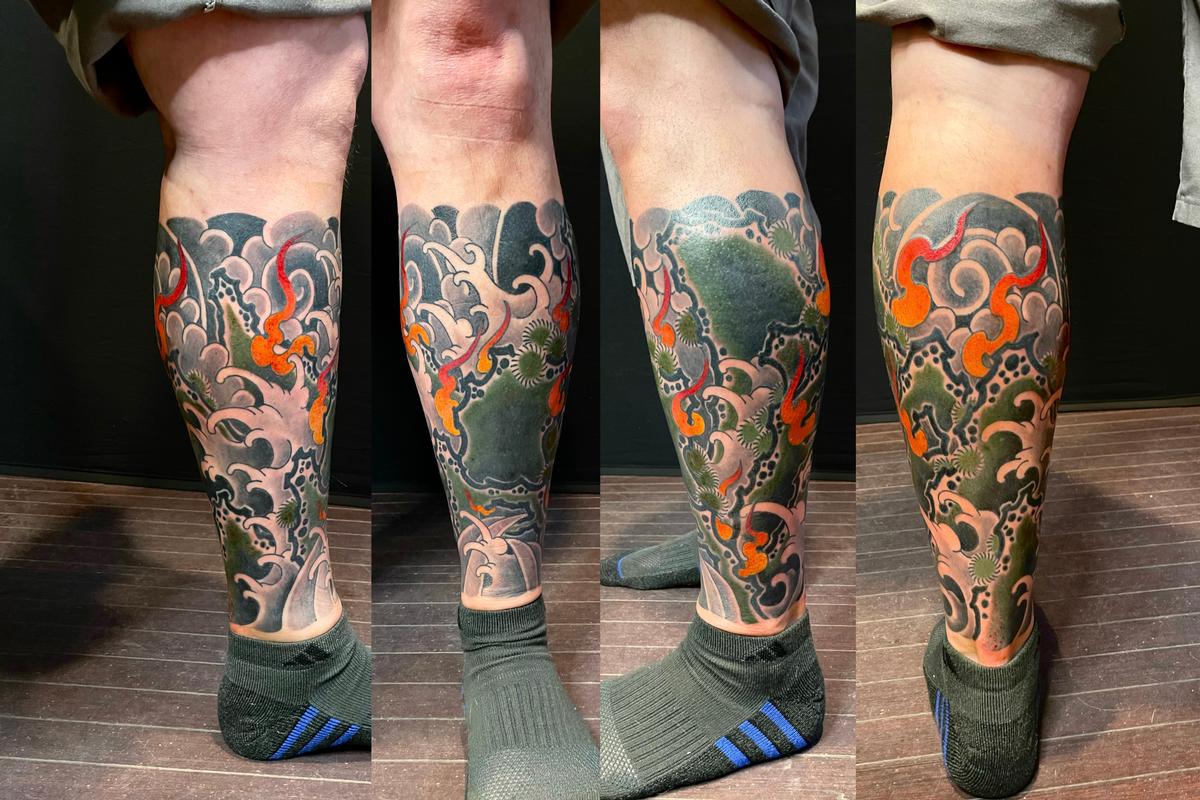 1. Top 10 Leg Sleeve Tattoo Designs - wide 9