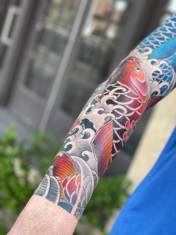 Japanese Koi sleeve by Boston Rogoz: TattooNOW