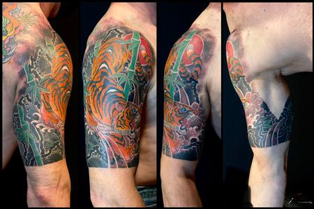 Tattoos - Japanese Tiger half sleeve - 143388