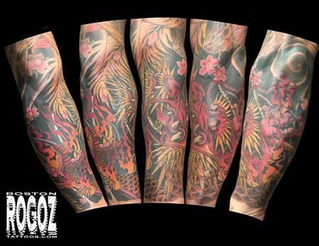 Tattoos - Dragon and cherry blossoms - 130629