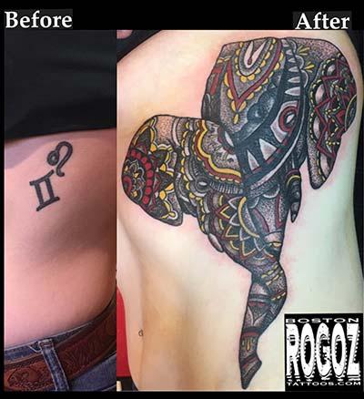 Tattoos - Elephant coverup - 130630