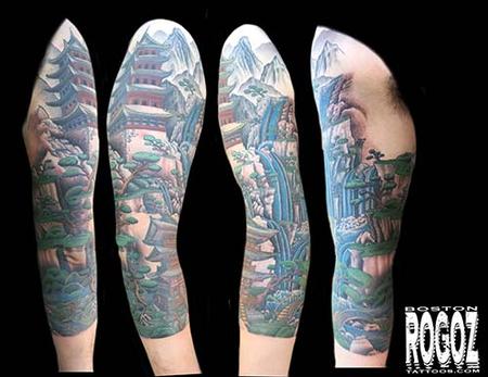 Tattoos - Japanese Landscape sleeve - 130624