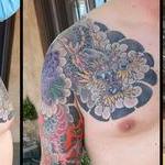 Tattoos - Dragon and chrysanthemum chest and arm sleeve - 145590