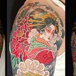 Tattoos - Geisha and foodog sleeve tattoo - 145581