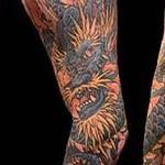 Tattoos - Blue dragon and skull sleeve - 139465