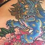 Tattoos - Blue Foodog and peony - 130625