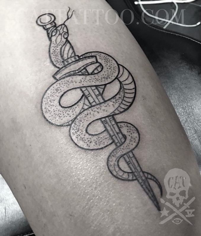 Snake and Sword by JON: TattooNOW